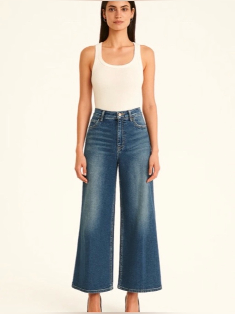 Frame Size 25 Wide Leg Cropped Jeans